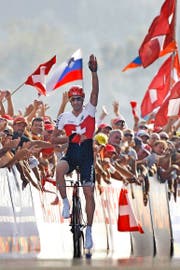 Sieg an Sieg gereiht: Fabian Cancellara – hier 2009 in Mendrisio, als er Weltmeister im Zeitfahren wurde. (Bild: Keystone/Alessandro Della Bella)