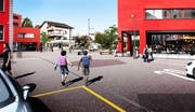 So soll das Zentrum von Rotkreuz nach Abschluss der Umgestaltungsarbeiten aussehen. (Bild: Visualisierung PD)