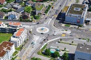 Der Kreisel Chotten in Sursee aus der Luft. (Bild PD)