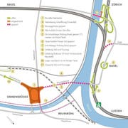 Verkehrsführung während der Sperrung der Reusseggstrasse (Bild: pd)