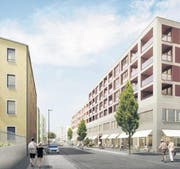 So soll die Überbauung Weihermatte beim Bahnhof Malters dereinst aussehen. (Bild: Visualisierung PD)