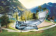 Skizze vom Rütli. Die Oper soll unter freiem Himmel aufgeführt werden, da die Natur für das Stück von zentraler Bedeutung ist. (Bild: PD)