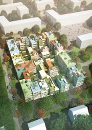 So könnte der farbenfrohe Bau in Emmen künftig aussehen. (Bild: Visualisierung PD)