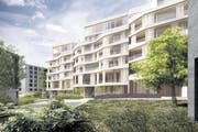 Sonnenhof Süd: So soll der sechsstöckige Riegelbau entlang der Gerliswilstrasse aussehen. (Bild: Visualisierung PD)