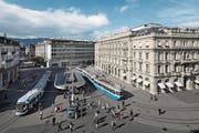 Gelangen Bankdaten vom Zürcher Paradeplatz bald automatisch nach Russland? (Bild: Gaëtan Bally/Keystone (Zürich, 4. Oktober 2016))