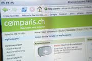 Blick auf die Homepage des Internet-Vergleichsdienstes Comparis: Das Unternehmen steht mit dem Bund im Clinch. (Bild: Keystone / Martin Rüetschi)