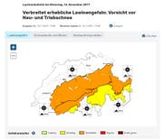Das Institut für Schnee- und Lawinenforschung SLF hat die Lawinengefahr für die Region Engelberg am Tag des Unglücks als erheblich eingestuft. (Bild: Screenshot slf.ch)