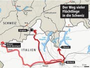 Der Weg vieler Flüchtlinge in die Schweiz. (Bild: Grafik: web)