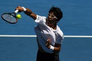 Der Südkoreaner Hyeon Chung, hier im Viertelfinalspiel der Australian Open gegen Tennys Sandgren, wird im Halbfinal gegen Roger Federer spielen. (Bild: Lukas Coch/Keystone (Melbourne, 24. Januar 2018))