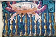 Josse Bailly's bunte und ziemlich verrückten Tierbilder, die der Westschweizer Künstler auf allerhand Oberflächen malt, gibt es derzeit im Kunstpavillon Luzern zu sehen. Zur Konzeptkunst von Sabrina Labis setzt er ein starkes Kontrastporgramm. (Bild: PD)