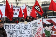 Szene von der Anti-Wef-Demonstration am 23. Januar in Luzern. (Bild Roger Zbinden/Neue LZ)