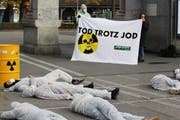 Die Jungen Grünen demonstrierten am Samstag gegen Atomstrom. (Bild: Junge Grüne)