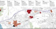 Visualisierung der Bauprojekte im Gebiet Luzern Süd. (Bild: Gemeindeverband Luzern / Grafik: Lea Siegwart)