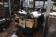 Die Dampflokomotive HG 3/3 1068 nach dem Brand. (Bild: pd)