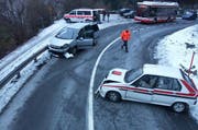 Die Unfallstelle. (Bild Kantonspolizei Schwyz)