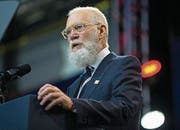 David Letterman, heute mit Bart, bei einem seiner seltenen öffentlichen Auftritte. (Bild: Keystone (5. Mai 2016))