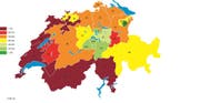 Eine Übersicht über die Schuldnerquote der Schweiz: Ländliche Kantone haben weniger Zahlungsunfähige. (Bild: CRIF)