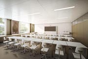 So sollen die Klassenzimmer im Oberstufenschulhaus Horw dereinst aussehen. (Bild: Lussi + Halter Partner AG)