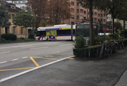 Ein VBL-Bus musste auf der Obergrundstrasse in Luzern umkehren. (Bild: Sämi Deubelbeiss/Radio Pilatus)
