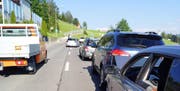 Die Unfallstelle in Edlibach (Bild: Zuger Polizei (Menzingen, 22. August 2017))