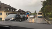Der Verkehr staute sich in Richtung Ebikon. (Bild: Online Redaktion LZ)