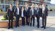 Von links: Heinz Schumacher (Gemeindepräsident Root), Max Hess (Gemeindepräsident Dierikon), Käthy Ruckli (Gemeindepräsidentin Buchrain), Alois Muri (Gemeindepräsident Gisikon), Amadé Koller (Gemeindepräsident Honau), Daniel Gasser (Gemeindepräsident Ebikon) und Pius Zängerle (Präsident LuzernPlus). (Bild: PD)