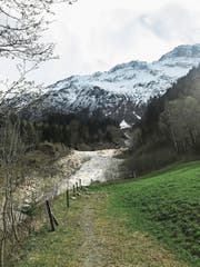 Eine Schneise wie eine riesige Narbe: Murgänge bei Guttannen im Haslital. (Bild: Dominic Wirth)