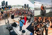 Ausgewählte Kulturinstitutionen und Events in Luzern sollen mehr Subventionen der öffentlichen Hand erhalten: Das Blue Balls Festival (grosses Bild), das Kulturzentrum Südpol in Kriens, das World Band Festival. (Archivbilder Roger Grütter/Philipp Schmidli/Remo Nägeli)