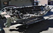 Totalschaden: das Wrack des Motorbootes. (Bild: PD)