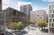 Visualisierung der Arealbebauung Mattenhof in Kriens. (Bild: Visualisierung PD)