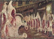 Eine der Facetten der Beziehung von Mensch und Tier: Der Schlachthof in «Les Halles di Parigi» von Willy Guggenheim, 1949–51. (Bild: Kunstmuseum)