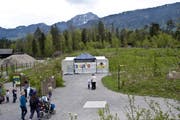Hier soll das neue Restaurant des Tier- und Naturparks Goldau entstehen. (Bild: Erhard Gick/Neue SZ)