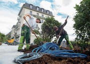 Endspurt beim Bau des Bürgenstock-Resorts. (Bild: Dominik Wunderli (5. Mai 2017))