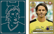Tschuttiheftli vs. Panini. So richtig echt sieht Yann Sommer auf beiden Bildern nicht aus. (Bilder: PD)