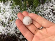 Dicke Hagelkörner gab es am Dienstagnachmittag in Engelberg. (Bild: Leserbild Sandra von Holzen (18. Juli 2017, Engelberg))