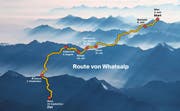 Die Whatsalp-Wanderung führt von Wien bis nach Nizza. Der Weg führt dabei auch über die Schweizer Alpen (im Bild). (Bild Getty/Grafik LZ)