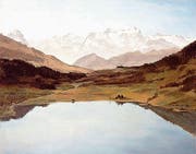 Hier hat Meinrad Iten nicht den Lac d’Emosson gemalt, sondern den Ägerisee mit dem unverkennbaren Panorama.