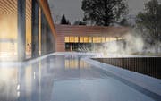 So soll das Ägeribad dereinst aussehen – über die Finanzierung wird hingegen noch debattiert. (Bild: Visualisierung)