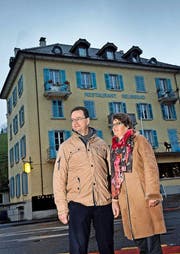 Restaurant Reussfähre: Raphael und Marie-Louise Tuor vom Gasthaus Adler in Nebikon (17 Gault-Millau-Punkte) übernehmen ab 1. Mai das Traditionslokal Reussbad (Brüggligasse 19). Damit erfüllen sie sich einen lange gehegten Traum. (Bild: Pius Amrein / Neue LZ)