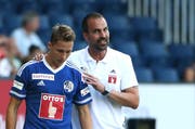 Markus Babbel (rechts) wird am Sonntag Luzerns Nicolas Haas (links) nicht einsetzen können. (Archivbild Philipp Schmidli / LZ)