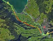Stau in beiden Fahrrichtungen auf der Autobahn zwischen Goldau und Küssnacht kurz nach 10 Uhr. (Bild: Google Maps)