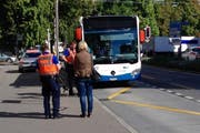 Die Unfallstelle beim Schlossberg in der Stadt Luzern. (Bild: Leserreporter)