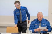 Müssen sich vor Gericht verantworten: Der Polizeikommandant Adi Achermann (Bild) und Kripochef Daniel Bussmann. (Bild: Keystone/Urs Flüeler)