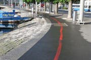 Die rote Linie beim Schweizerhofquai. (Bild: pd)