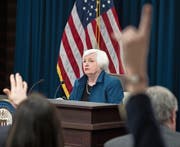 Fed-Chefin Janet Yellen bei der gestrigen Pressekonferenz.Bild: Shawn Thew/EPA (Washington, 15. März 2017) (Bild: Shawn Thew/EPA (Washington, 15. März 2017))