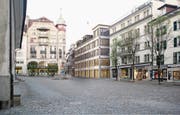 Der geplante Neubau an der Kapellgasse 4 (Bildmitte) soll sich harmonisch in die Häuserreihen am Kapellplatz einfügen. (Bild: Visualisierung Newport)