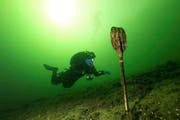 Faszinierend, ja fast mystisch: Die Sonne scheint derzeit bis in 20 Meter Tiefe - wie das Foto des Tauchers eindrücklich illustriert. (Bild: Hansjörg Caprez)