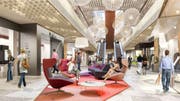 Lounge in der Mall of Switzerland. (Bild: Visualisierung: PD)