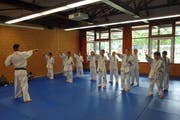 Kampfsportler üben einen Bewegungsablauf. (Bild: PD/Bildungs- und Kulturdirektion Uri)