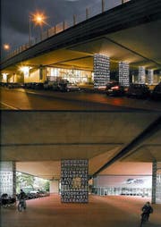 So könnte es dereinst unter der Autobahn beim Bypass-Südportal in Kriens aussehen. (Bild: Visualisierungen/Projektskizze PD)